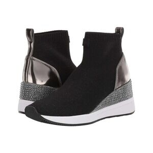 NEW HTF MICHAEL KORS SKYLER EMBELLISHED RHINESTONE KNIT WEDGE BOOTIE WOMENS 8.5